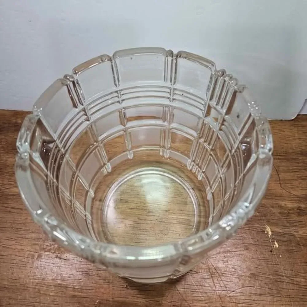 Mikasa Frosted Glass Square Pattern Ice Bucket
